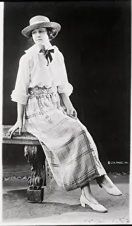 Blouse Prints: Fashion Model With Blouse And Skirt
