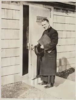Detroit Prints: Father Charles E. Coughlin Entering Building