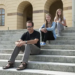 Father Prints: A Father And Two Daughters Sitting On Steps At Drottningholm Palace