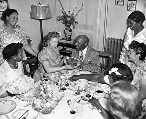Dinner Prints: Father Divine Eating Meal with New Wife