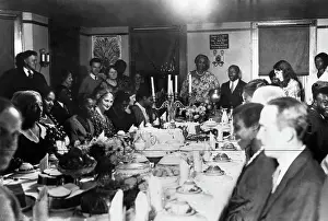 Founder Prints: Father Divine And Group Of People Dining