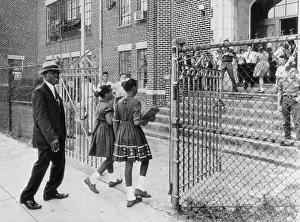 Charleston Prints: Father Escorting His Daughters to School