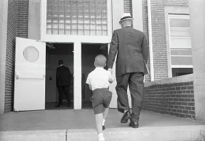 Huntsville Prints: Father Escorting Son to School