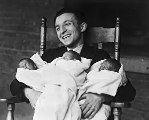Fatherhood Prints: Father Holding His Three Children