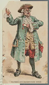 Father Knickerbocker Holding Grand Jury Document