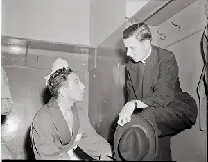 Priest Prints: Father Nevens Visits Willie Pep/Locker R
