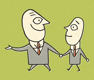 Corporation Prints: Father and Son Businessmen