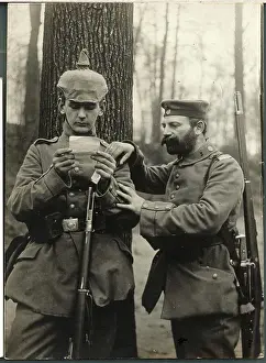 Father and Son Reading Letter
