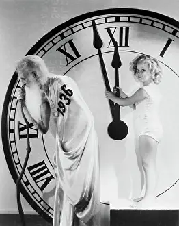 Midnight Prints: Father Time and Shirley Temple Clock In 1937