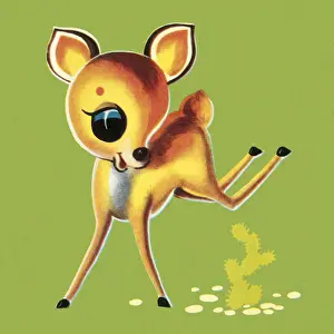 Fawn Jumping Over Cactus