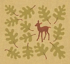 Fawn Prints: Fawn Among Leaves
