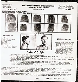 Thief Prints: FBI Circular for Charles Pretty Boy Floyd