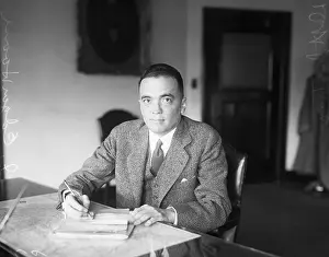 Edgar Hoover Prints: FBI Director J. Edgar Hoover at His Desk