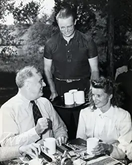 Lunch Prints: FDR Having Lunch with Katharine Hepburn