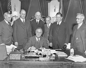FDR Signs Gold Bill