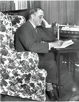 Shelf Prints: FDR Taking Telephone Message
