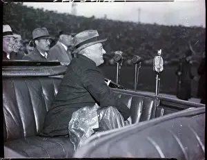 Cincinnati Prints: F.D.Roosevelt Speaking From Car