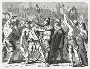 Images Dated 21st September 2017: Feast of Bacchus in Jerusalem (2 Maccabees 6, 7), published 1886