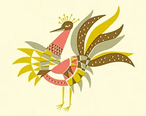 Plume Prints: Feathered Bird