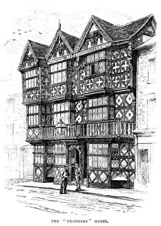 The Feathers Hotel, Ludlow (Victorian engraving)