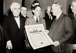 Huty32305 Prints: Federation Of Labor Certificate Presentation