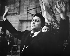 Federico Fellini Gestures W/Raised Arms