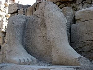 Feet of colossal statue, Karnak, Egypt