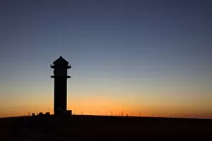 Images Dated 24th October 2012: Feldberg Tower at sunset on Seebuckgipfel Mountain, 1448 m, Black Forest, Baden-Wuerttemberg