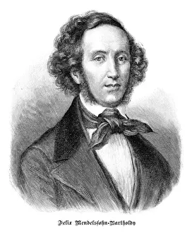 Prints of Felix Mendelssohn Bartholdy composer Original edition from my own archives Source : Gartenlaube 1897 after painting of L. Michalek Famous Music Composer Prints: Felix Mendelssohn Bartholdy composer portrait 1897
