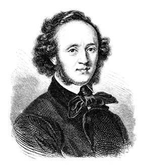 Felix Mendelssohn german composer and pianist portrait