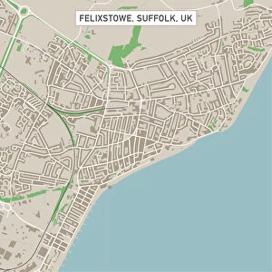 Street Map Collection: Felixstowe Suffolk UK City Street Map