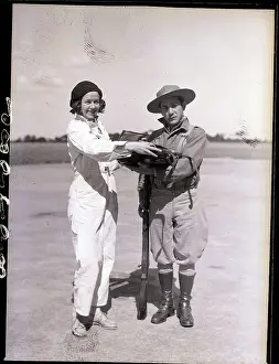 Female Aviatrix with Cuban Soldier
