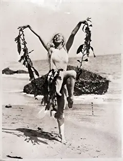 Seaweed Prints: Female Dancer Rehearsing on Beach