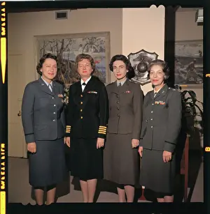 Female Military Officers Posing for Camera
