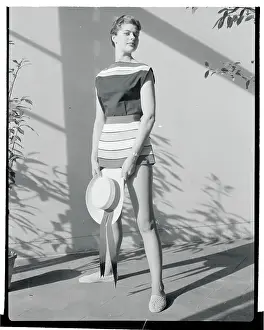 Female Model Wearing Beach Wear in Outside Scene