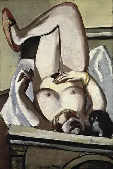 Nude Painting Prints: Female Nude With A Dog