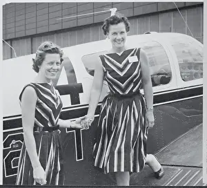 Spokane Prints: Female Pilots Posing Next to Their Plane