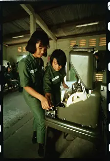 Vung Tau Prints: Female Soldiers Using Telephone Equipment