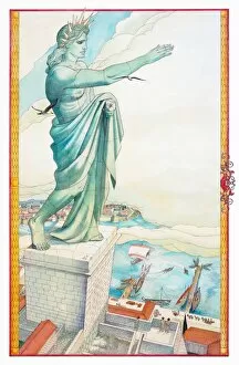 Images Dated 19th June 2007: Female statue, resembling Liberty, atop podium