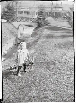 West Virginia Prints: Female Toddler in Park Near Small Bridge