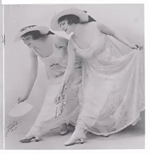 Graceful Prints: Femininely Dressed Dolly Sisters Bowing