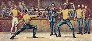 Fencing, Sports Records series, Turf Cigarettes, collectible tobacco card, 1925