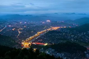 Images Dated 6th June 2012: Fenghuang city from the top