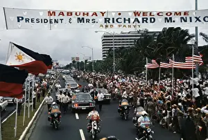 Motorcade Prints: Ferdinand Marcos and Richard Nixon in Motorcade