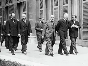 Fernand Bouisson and Ministers Walking