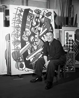 Fernand Leger with One of His Paintings