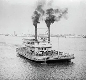 Ferry Prints: Ferry Boat On The Mississippi River