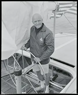Bill Fickers Smiling on Yacht Columbia