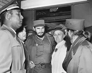 Fidel Castro Arriving at Penn Station