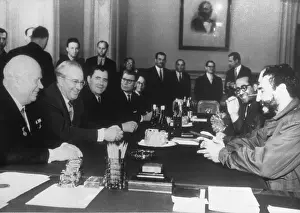Fidel Castro Attending Soviet Meeting